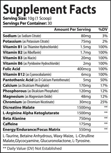 Pre-Workout (Watermelon) – Ultimate Energy, Laser Focus & Peak Performance Boost