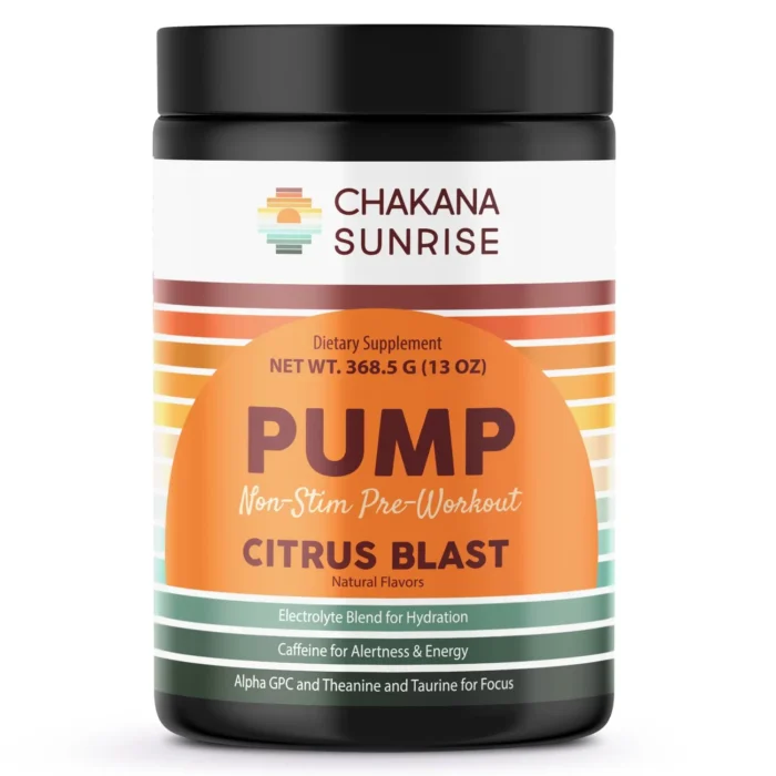 Pump Non-Stim Pre-Workout – Citrus Blast | Caffeine-Free Muscle Pump & Focus | Clean Energy Formula
